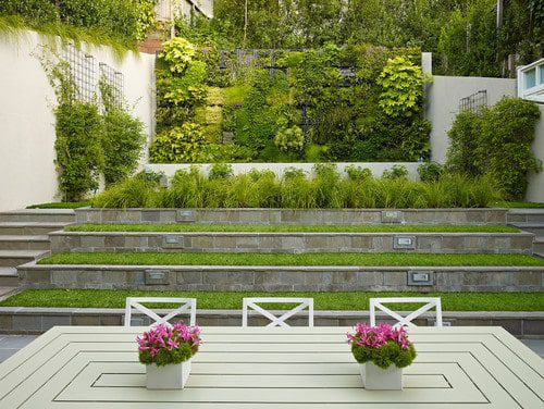 horizontal terrace design Denver landscape architects