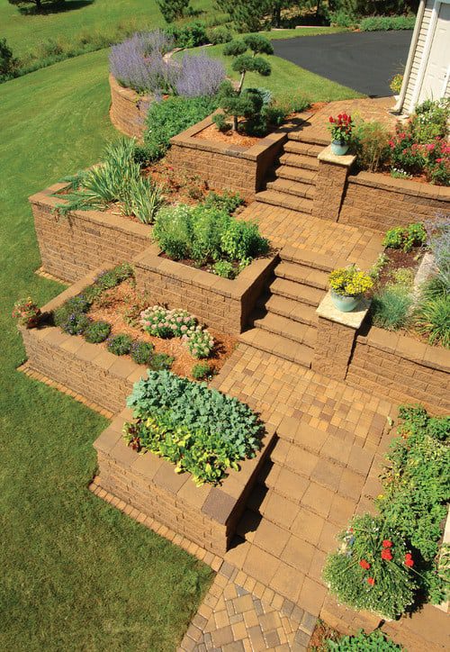 multi-tiered terrace Colorado landscape design solutions