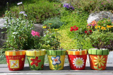 Funky, Colorful Large Garden Containers Add Landscape Appeal