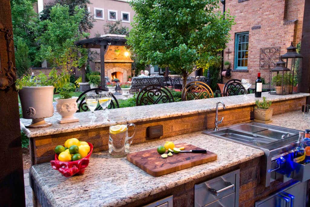 outdoor kitchen bar counter