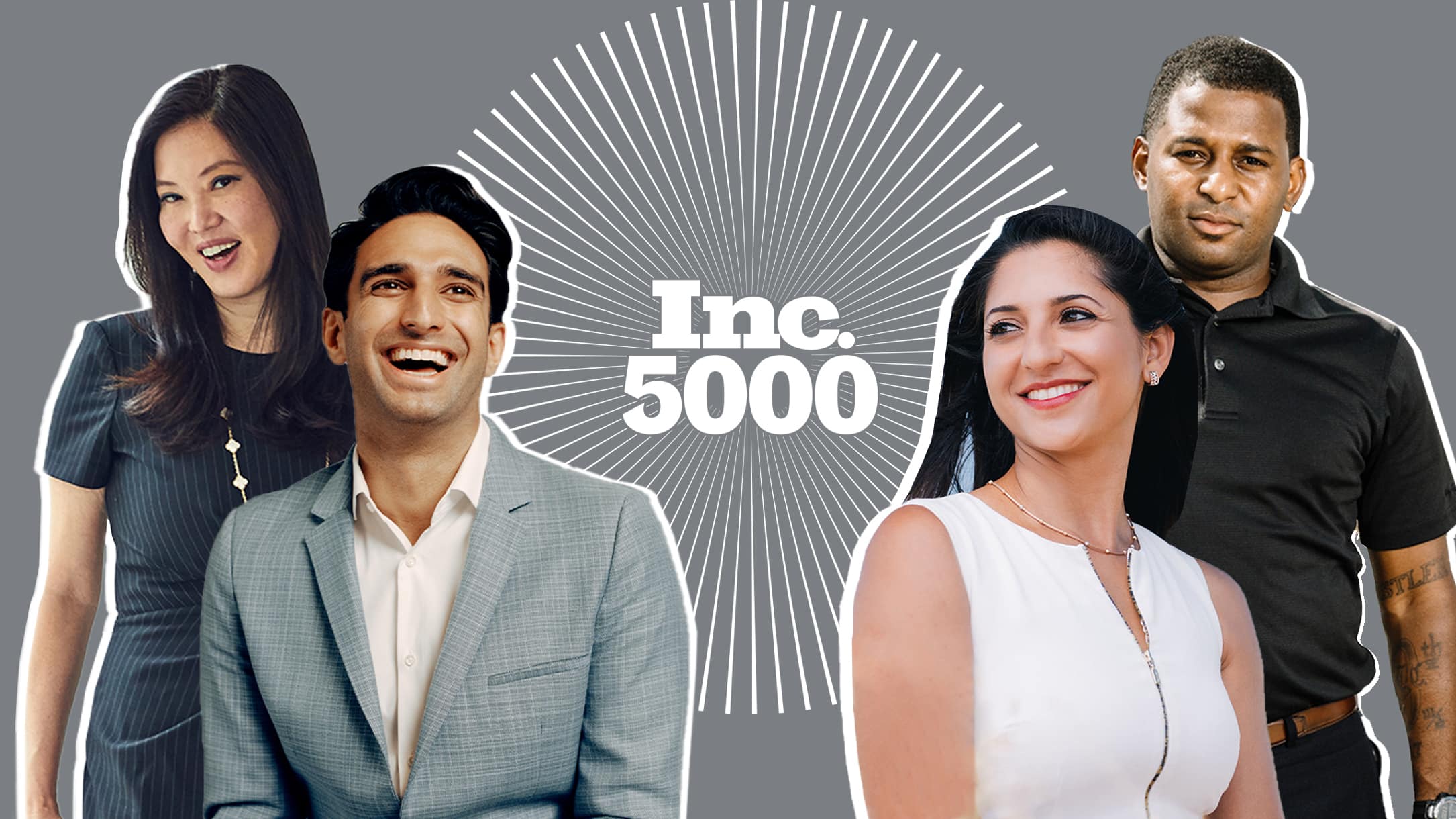 four successful entrepreneurs pose for Inc. 5000