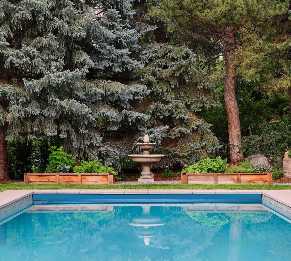 luxury evergreen pool landscaping