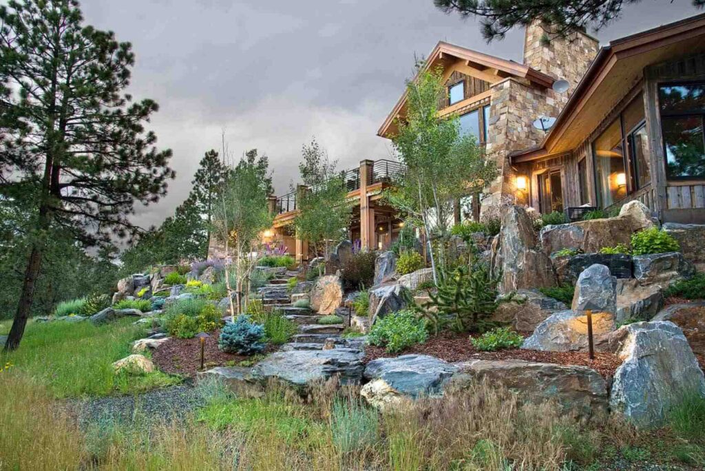 architectural steel retaining wall mountain modern design