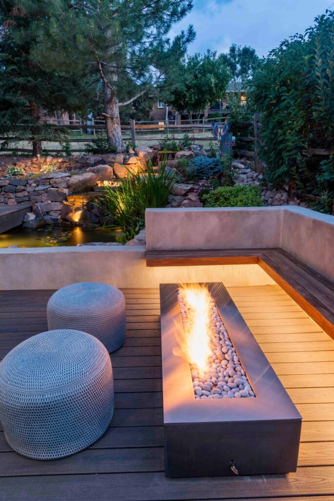 install outdoor fireplace on elevated escape patio cost