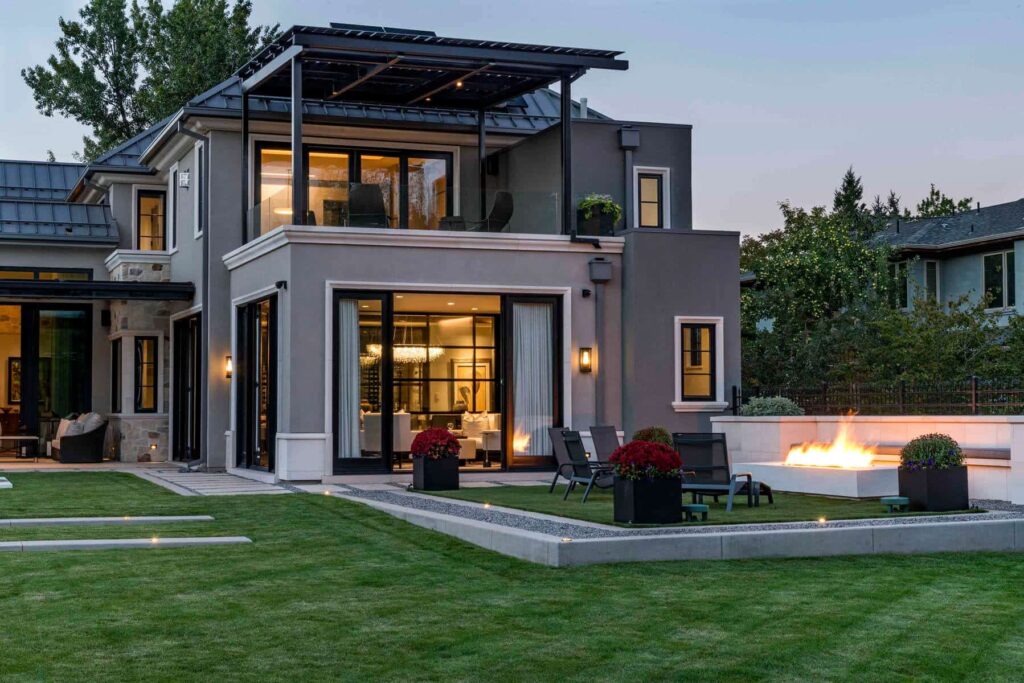 modern estate paver patio installation flat backyard