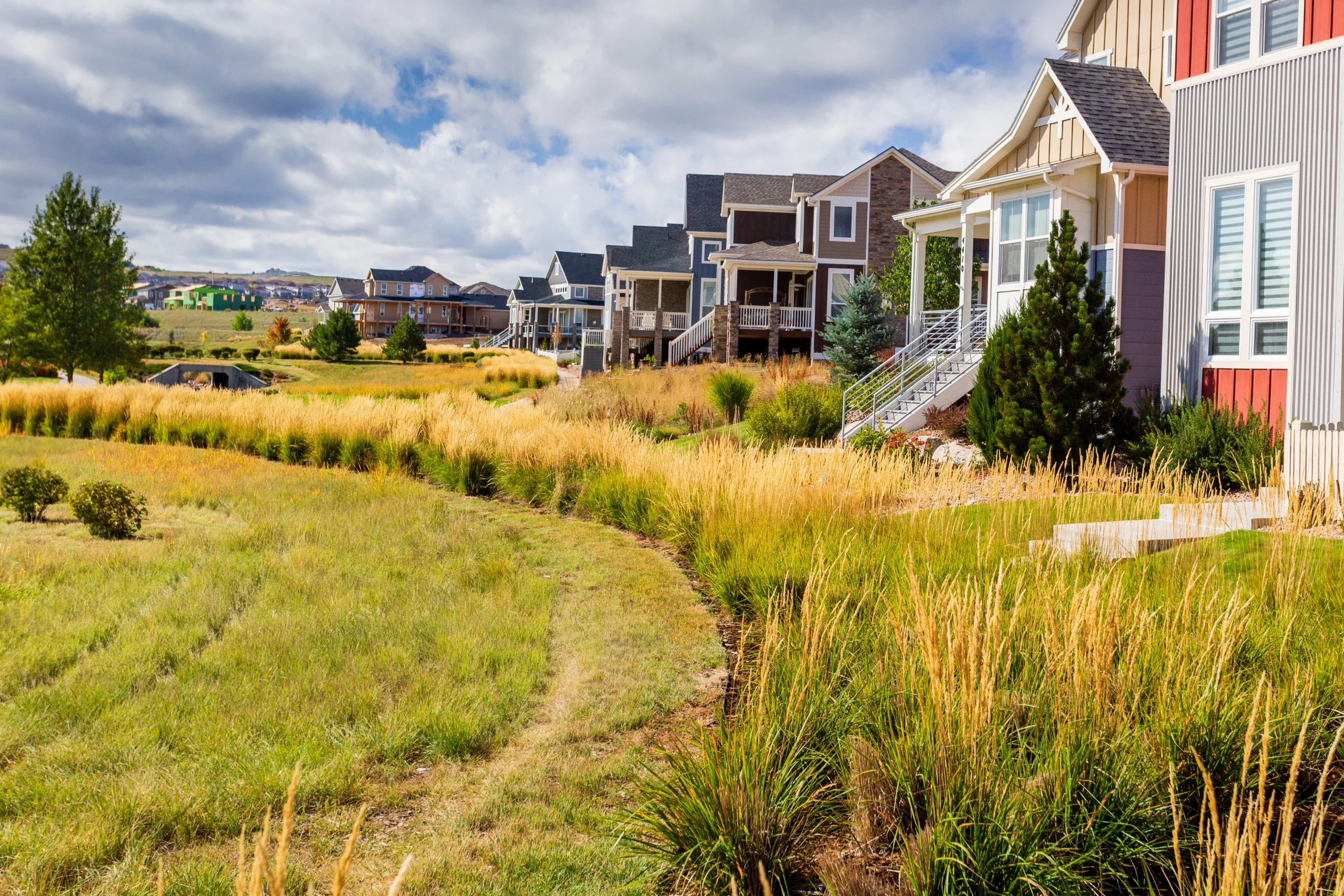 Open space neighborhood with water restrictions near denver